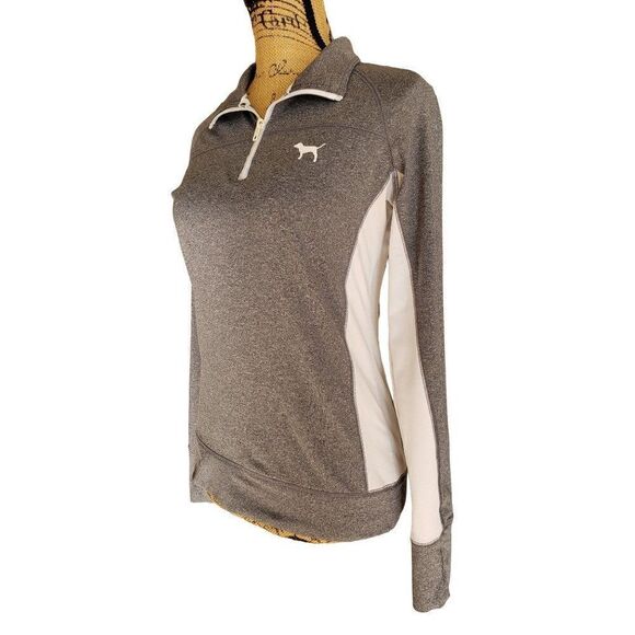 Victoria's Secret PINK Pullover S Long Sleeve 1/4 Zip Campus Small NWOT - Picture 3 of 7